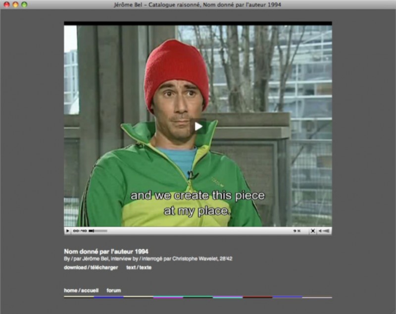 Catalogue raisonné de Jérôme Bel 1994-2005. - g.u.i.