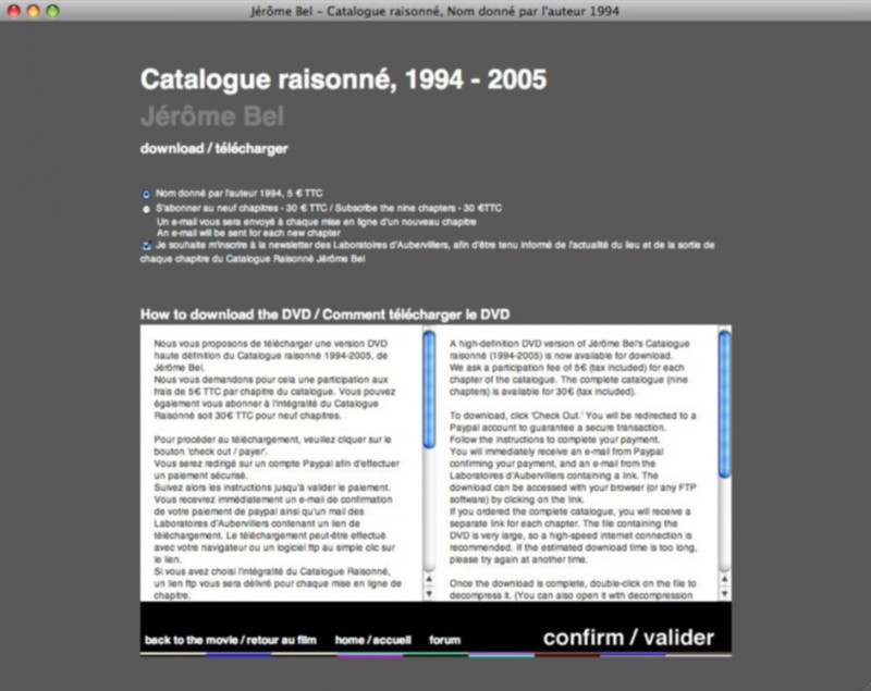 Catalogue raisonné de Jérôme Bel 1994-2005. - g.u.i.