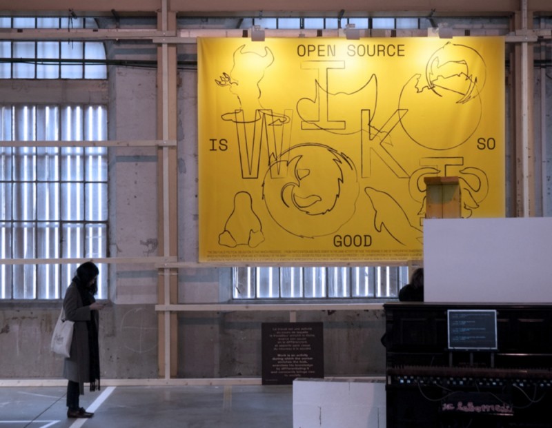 Affiche "Wiki" réalisé en collaboration avec Pierre Vanni. Panorama des mutations du travail - g.u.i.