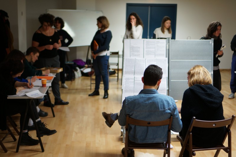 Documentation d'une lecture durant un atelier. Un panorama direct et diffus - g.u.i.